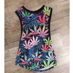 Open back colorful tank top